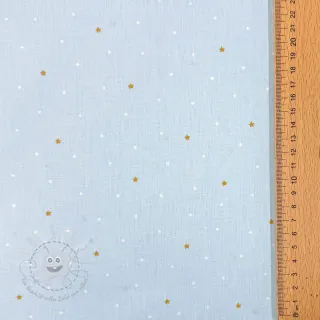 Baumwollstoff Sweet bear star light blue ORGANIC