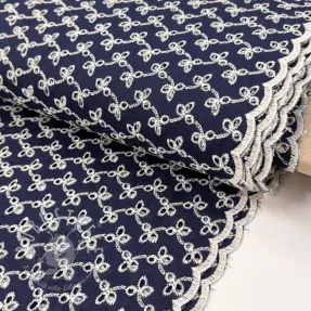 Baumwollstoff EMBROIDERY Rosemary navy