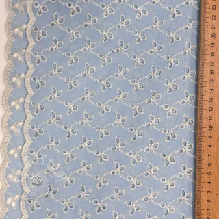 Baumwollstoff EMBROIDERY Rosemary light blue