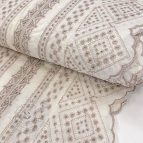 Baumwollstoff EMBROIDERY Lilian beige
