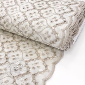 Baumwollstoff EMBROIDERY Lilian natural