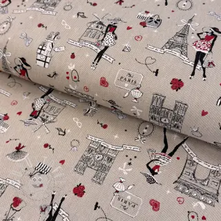 Dekostoff Linenlook Cute Paris multico