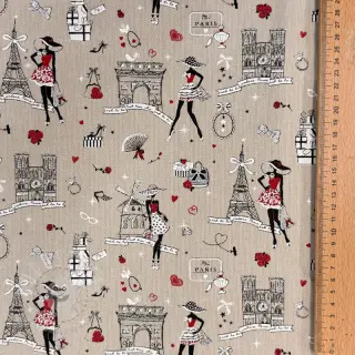 Dekostoff Linenlook Cute Paris multico