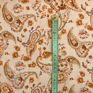 Double gauze/musselin Paisley sand digital print