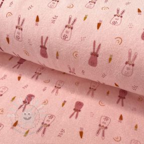 Kuschelfrottee elastisch Bunnies light rose