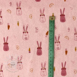 Kuschelfrottee elastisch Bunnies light rose