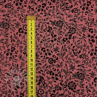 Double gauze/musselin Paisley flowers bordeaux
