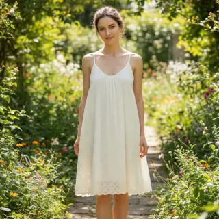 Baumwollstoff EMBROIDERY Rosemary white