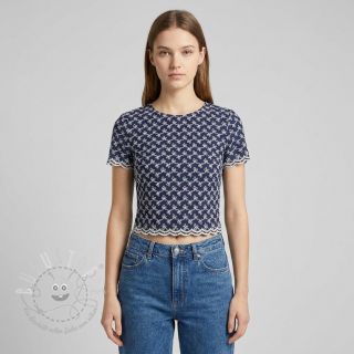 Baumwollstoff EMBROIDERY Rosemary navy