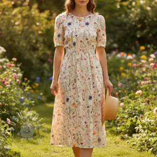 Viskosestoff leinen Botanic design A
