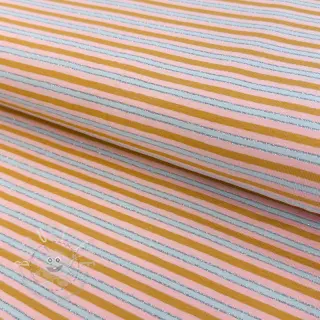 Jersey LUREX Stripes ochre silver