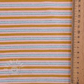 Jersey LUREX Stripes ochre silver