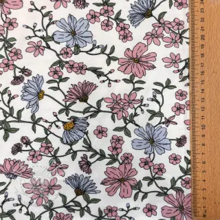 Jersey Flowers ecru