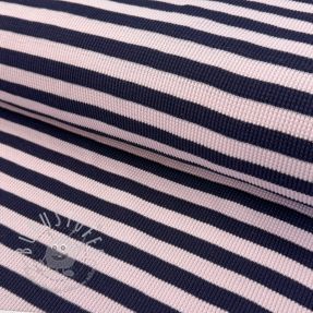 Jersey WAFFLE YARN DYED Stripes navy lilac