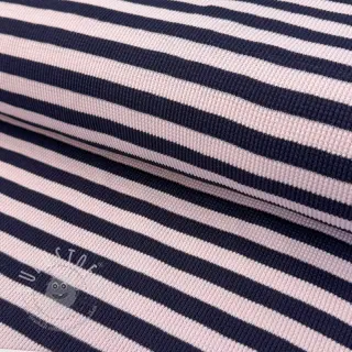 Jersey WAFFLE YARN DYED Stripes navy lilac