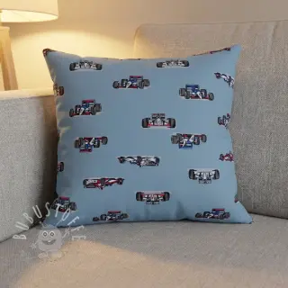Baumwollstoff Cars light blue