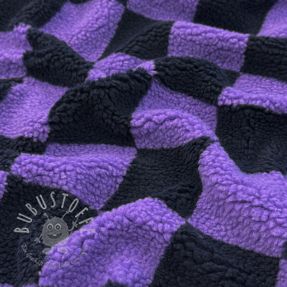 Mantelstoff TEDDY JACQUARD Checks purple