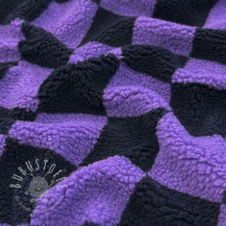 Mantelstoff TEDDY JACQUARD Checks purple