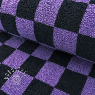 Mantelstoff TEDDY JACQUARD Checks purple
