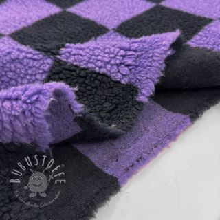 Mantelstoff TEDDY JACQUARD Checks purple