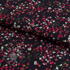 Viskosestoff ECOVERO Floweria black digital print