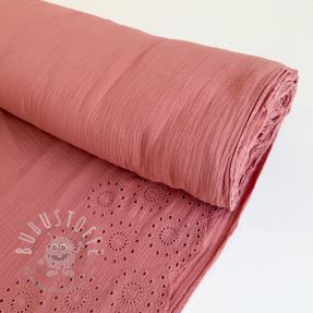 Double gauze/musselin 1-side border blush