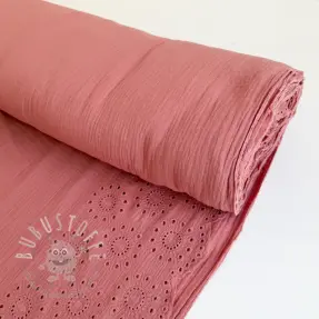 Double gauze/musselin 1-side border blush