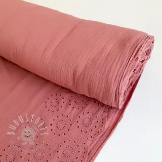 Double gauze/musselin 1-side border blush