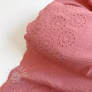 Double gauze/musselin 1-side border blush