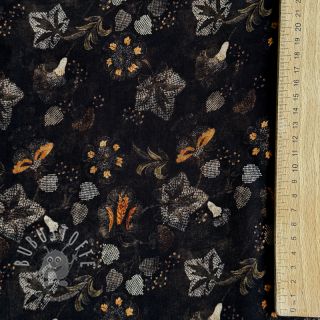 Viskosestoff RAYON POPLIN Dark barrock design A