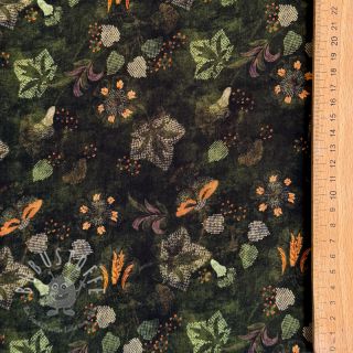 Viskosestoff RAYON POPLIN Dark barrock design B