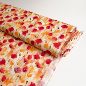 Viskosestoff RAYON POPLIN Poppys design C