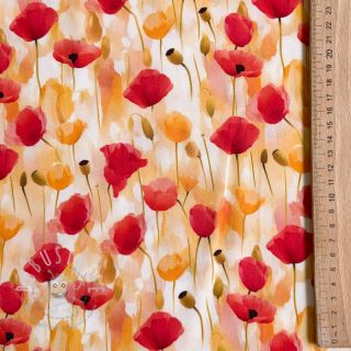 Viskosestoff RAYON POPLIN Poppys design C