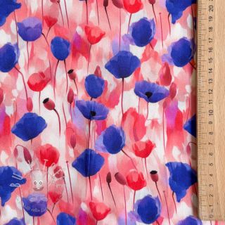 Viskosestoff RAYON POPLIN Poppys design A