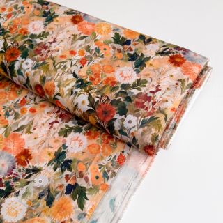 Viskosestoff RAYON POPLIN Wild flowers design A