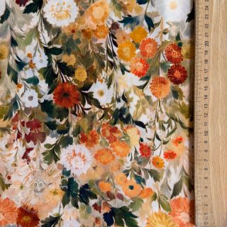 Viskosestoff RAYON POPLIN Wild flowers design A