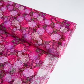 Viskosestoff RAYON POPLIN Flower sea design A