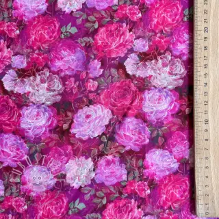 Viskosestoff RAYON POPLIN Flower sea design A