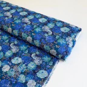 Viskosestoff RAYON POPLIN Flower sea design B
