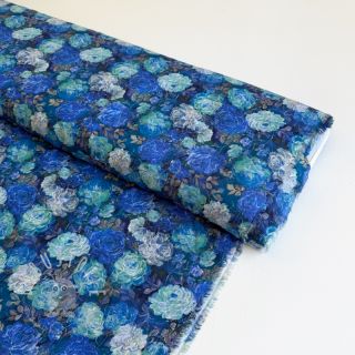 Viskosestoff RAYON POPLIN Flower sea design B
