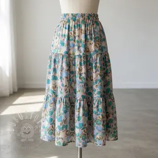 Viskosestoff RAYON POPLIN Simplistic flowers design C