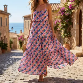 Viskosestoff RAYON POPLIN Faded spots design A