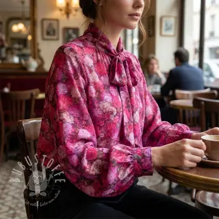 Viskosestoff RAYON POPLIN Flower sea design A