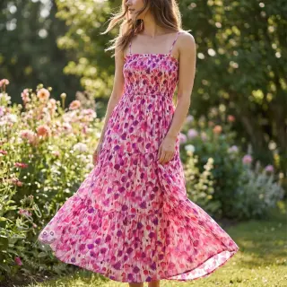 Viskosestoff RAYON POPLIN Poppys design B