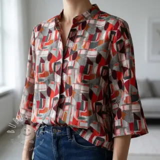 Viskosestoff RAYON POPLIN Leona design C