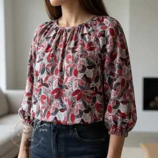 Viskosestoff RAYON POPLIN Floral design C