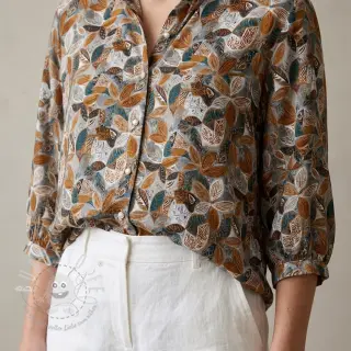 Viskosestoff RAYON POPLIN Floral design E