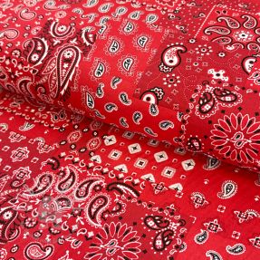 Baumwollstoff Farwest rouge