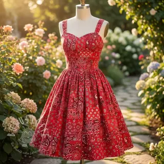 Baumwollstoff Farwest rouge
