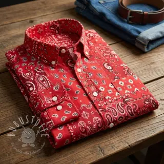 Baumwollstoff Farwest rouge